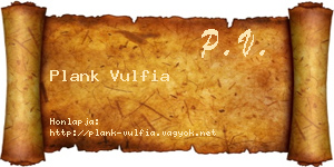 Plank Vulfia névjegykártya